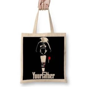 Baskı Dükkanı Star Wars Yoda Sushi Bez Uzun Saplı Krem Rengi Çanta