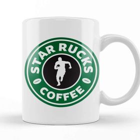 Baskı Dükkanı Starbucks Starrucks Coffee Rugby Running Logo Kupa