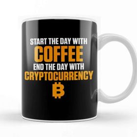 Baskı Dükkanı Start the Day With Coffee End With Cryptocurrency Kupa