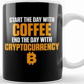 Baskı Dükkanı Start the Day With Coffee End With Cryptocurrency Kupa