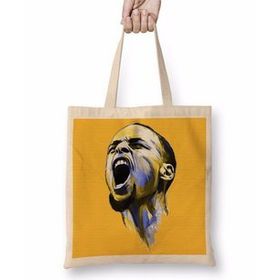 Baskı Dükkanı Stephen Curry Brinquedo Assassino Bez Uzun Saplı Krem Rengi Çanta