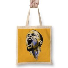 Baskı Dükkanı Stephen Curry Brinquedo Assassino Bez Uzun Saplı Krem Rengi Çanta