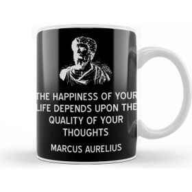 Baskı Dükkanı Stoic Happiness Depends On Your Thoughts Quote Marcus Aurelius Kupa