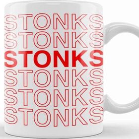 Baskı Dükkanı Stonks Funny Meme Investing Stock Kupa