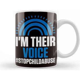 Baskı Dükkanı Stop Child Abuse Prevention Month Awareness Blue Ribbon Kupa