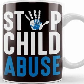 Baskı Dükkanı Stop Child Abuse Prevention Month Awareness Blue Ribbon Kupa
