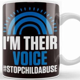 Baskı Dükkanı Stop Child Abuse Prevention Month Awareness Blue Ribbon Kupa