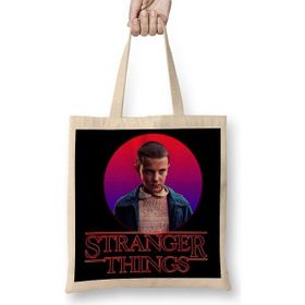 Baskı Dükkanı Stranger Things 03 Bez Uzun Saplı Krem Rengi Çanta