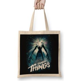 Baskı Dükkanı Stranger Things 04 Bez Uzun Saplı Krem Rengi Çanta