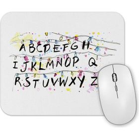 Baskı Dükkanı Stranger Things Alphabet Christmas Lights Mouse Pad