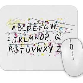 Baskı Dükkanı Stranger Things Alphabet Christmas Lights Mouse Pad