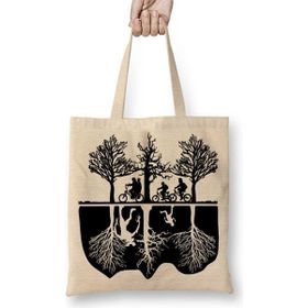 Baskı Dükkanı Stranger Things Bisiklet Bez Uzun Saplı Krem Rengi Çanta