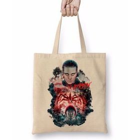 Baskı Dükkanı Stranger Things Bitchin Eleven Bez Uzun Saplı Krem Rengi Çanta