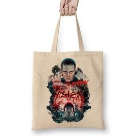 Baskı Dükkanı Stranger Things Bitchin Eleven Bez Uzun Saplı Krem Rengi Çanta