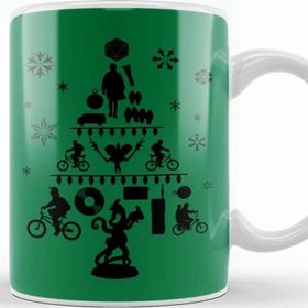 Baskı Dükkanı Stranger Things Christmas Tree Silhouette Kupa