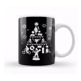Baskı Dükkanı Stranger Things Christmas Tree Silhouette White Kupa