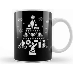Baskı Dükkanı Stranger Things Christmas Tree Silhouette White Kupa