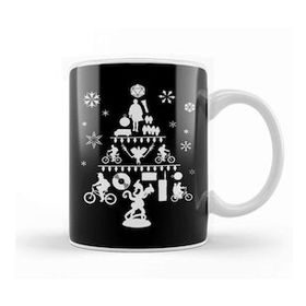Baskı Dükkanı Stranger Things Christmas Tree Silhouette White Kupa