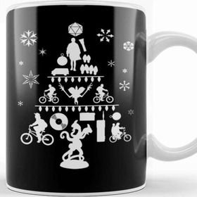 Baskı Dükkanı Stranger Things Christmas Tree Silhouette White Kupa
