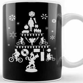 Baskı Dükkanı Stranger Things Christmas Tree Silhouette White Kupa