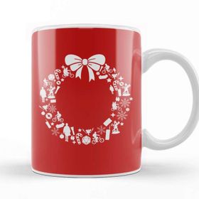 Baskı Dükkanı Stranger Things Christmas Wreath Pattern Kupa