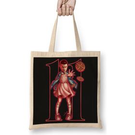 Baskı Dükkanı Stranger Things Eleven Bez Uzun Saplı Krem Rengi Çanta