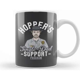 Baskı Dükkanı Stranger Things Hoppers Single Dad Support Network Kupa