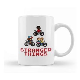 Baskı Dükkanı Stranger Things Kids On Bikes Pixellated Kupa