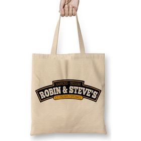 Baskı Dükkanı Stranger Things Robin Steves Bez Uzun Saplı Krem Rengi Çanta