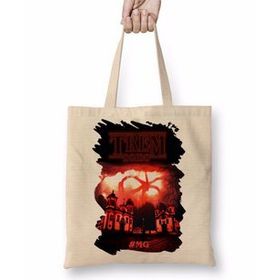 Baskı Dükkanı Stranger Things Trem Doido Minas Bez Uzun Saplı Krem Rengi Çanta