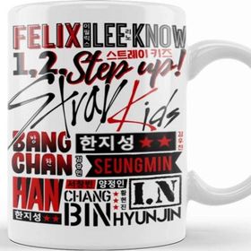 Baskı Dükkanı Stray Kids Font Collage Porselen Kupa