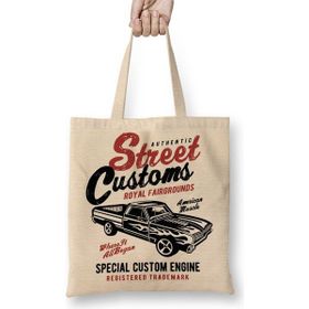 Baskı Dükkanı Street Custom Bez Uzun Saplı Krem Rengi Çanta