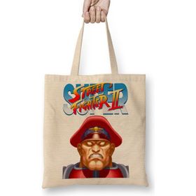 Baskı Dükkanı Street Fighter 08 Bez Uzun Saplı Krem Rengi Çanta