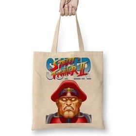 Baskı Dükkanı Street Fighter 08 Bez Uzun Saplı Krem Rengi Çanta