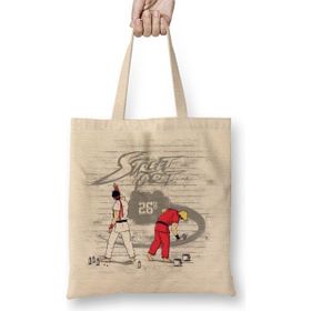 Baskı Dükkanı Street Fighter 2 Bez Uzun Saplı Krem Rengi Çanta