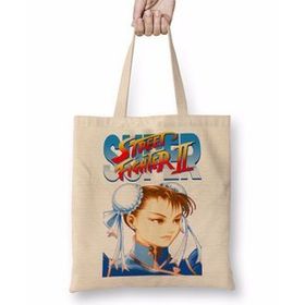 Baskı Dükkanı Street Fighter 2 Cammy Bez Uzun Saplı Krem Rengi Çanta
