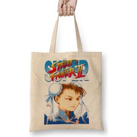 Baskı Dükkanı Street Fighter 2 Cammy Bez Uzun Saplı Krem Rengi Çanta