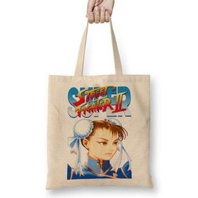 Baskı Dükkanı Street Fighter 2 Cammy Bez Uzun Saplı Krem Rengi Çanta