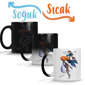 Baskı Dükkanı Street Fighter Chunli Sihirli Porselen Kupa
