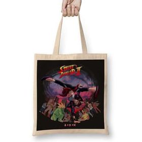 Baskı Dükkanı Street Fighter Street Dancer Bez Uzun Saplı Krem Rengi Çanta