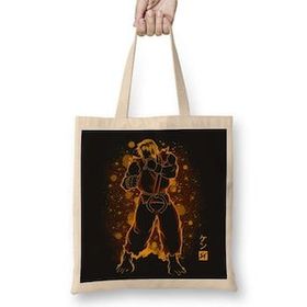 Baskı Dükkanı Street Fighter The Ansatsuke Bez Uzun Saplı Krem Rengi Çanta