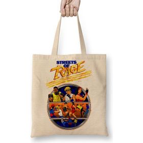Baskı Dükkanı Streets Of Rage Bez Uzun Saplı Krem Rengi Çanta