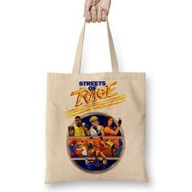 Baskı Dükkanı Streets Of Rage Bez Uzun Saplı Krem Rengi Çanta