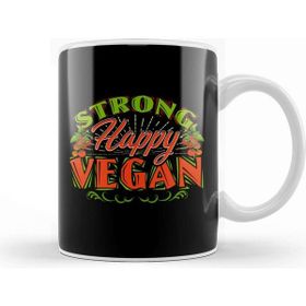 Baskı Dükkanı Strong Happy Vegan Vegetarian Based Diet Lifestyle Kupa
