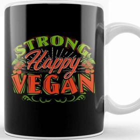 Baskı Dükkanı Strong Happy Vegan Vegetarian Based Diet Lifestyle Kupa