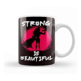 Baskı Dükkanı Strong Is Beautiful Fitness Gym Bodybuilding Weightlifting Kupa
