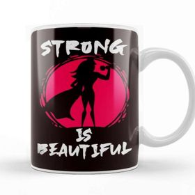 Baskı Dükkanı Strong Is Beautiful Fitness Gym Bodybuilding Weightlifting Kupa