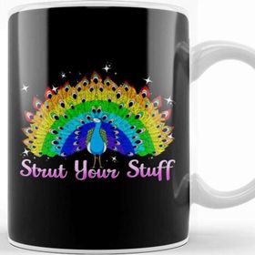 Baskı Dükkanı Strut Your Stuff Peacock Rainbow Pride Kupa