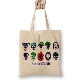 Baskı Dükkanı Suicide Squad Enchantress Deadshot Bez Uzun Saplı Krem Rengi Çanta