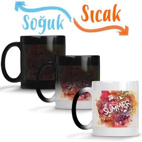 Baskı Dükkanı Summer Nights Sihirli Porselen Kupa